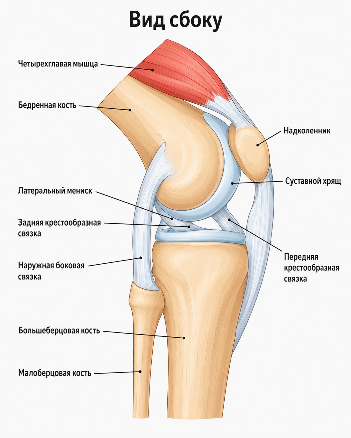 Коленный сустав — вид сбоку